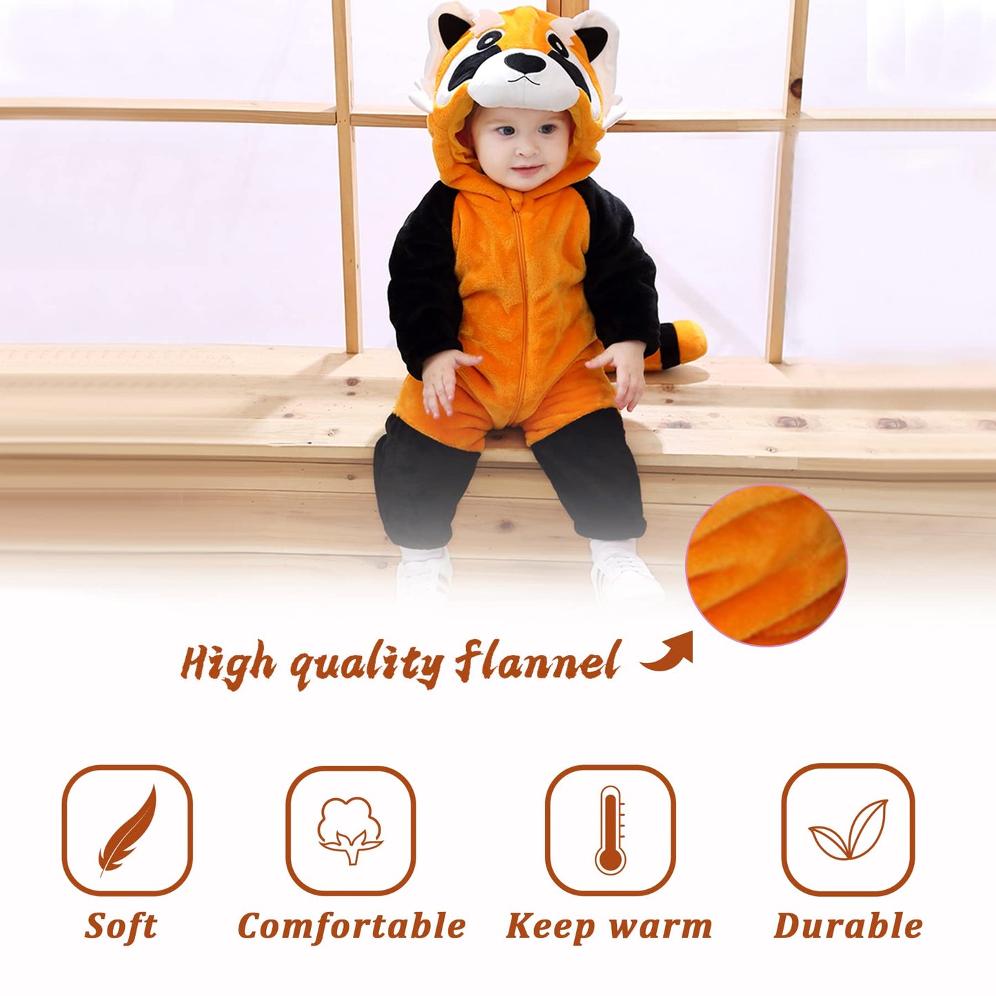 Tonwhar Infant And Toddler Halloween Cosplay Costume Kids' Animal Outfit Snowsuit(4-5T,Raccoon)