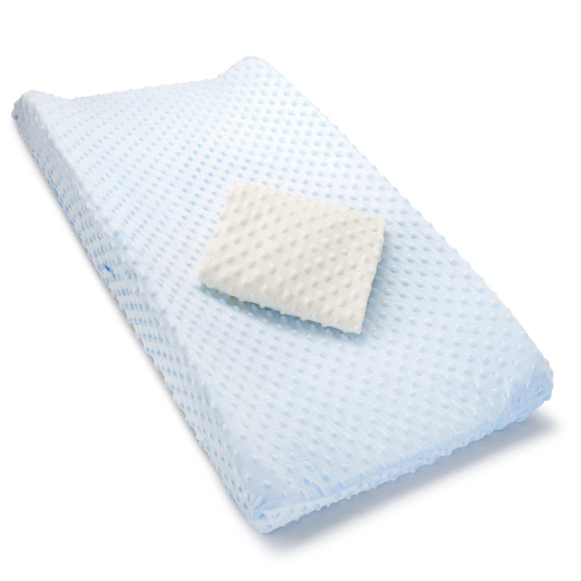 Munchkin Diaper Changing Pad Covers, 2 Pack, Blue/White - Fits Standard Contoured Changing Pads