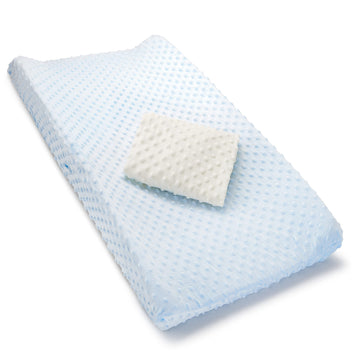 Munchkin Diaper Changing Pad Covers, 2 Pack, Blue/White - Fits Standard Contoured Changing Pads
