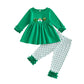 BemeyourBBs Toddler Baby Girl St Patricks Day Outfits Long Sleeve Shirts Tunic Top and Ruffle Pants Set Cute Infant Clothes (Ruf