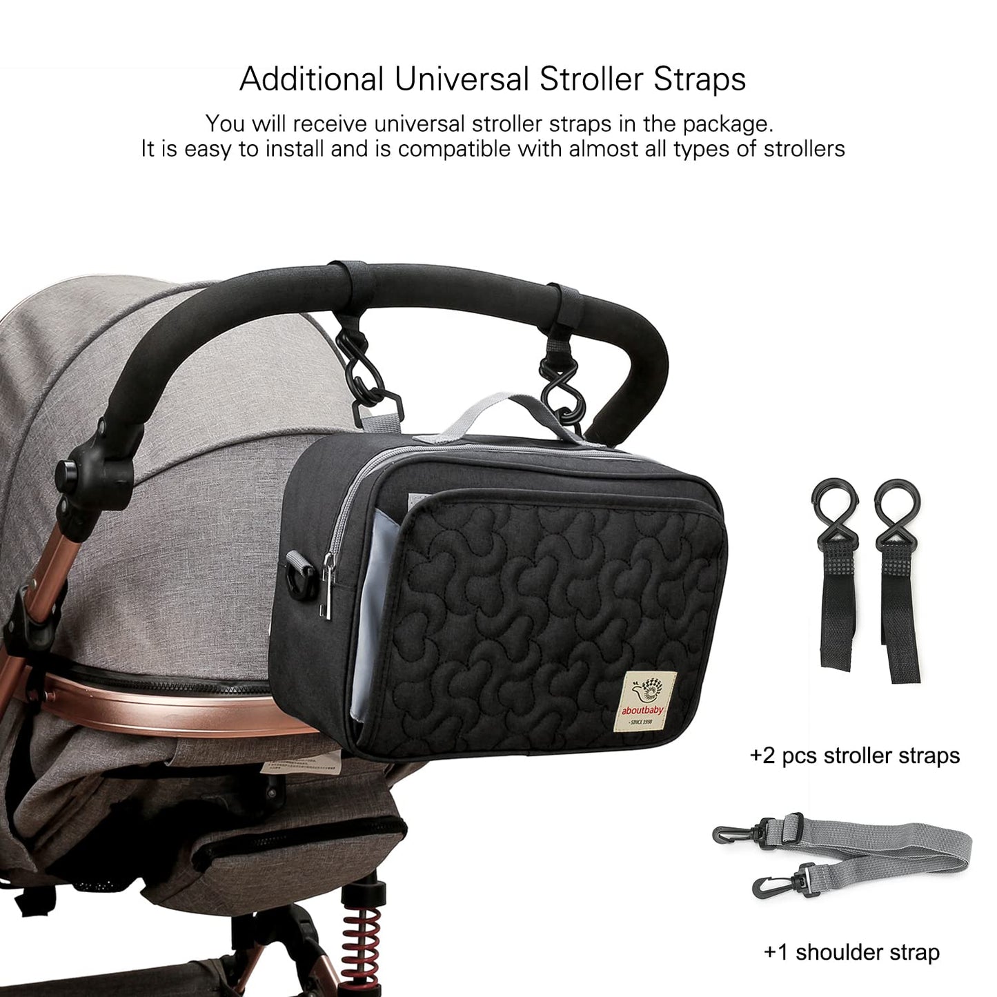 Baby Diaper Caddy Bag - Diaper Caddy Tote Baby Stroller Bag Nursery Storage Bin for Diapers, Wipes & Toys Mini Diaper Bag for Ou