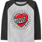 Toddler Boys T-Shirt Valentine'S Day Shirt Loved Heart Tops Kids Long Sleeve Raglan Baby Tees 2T