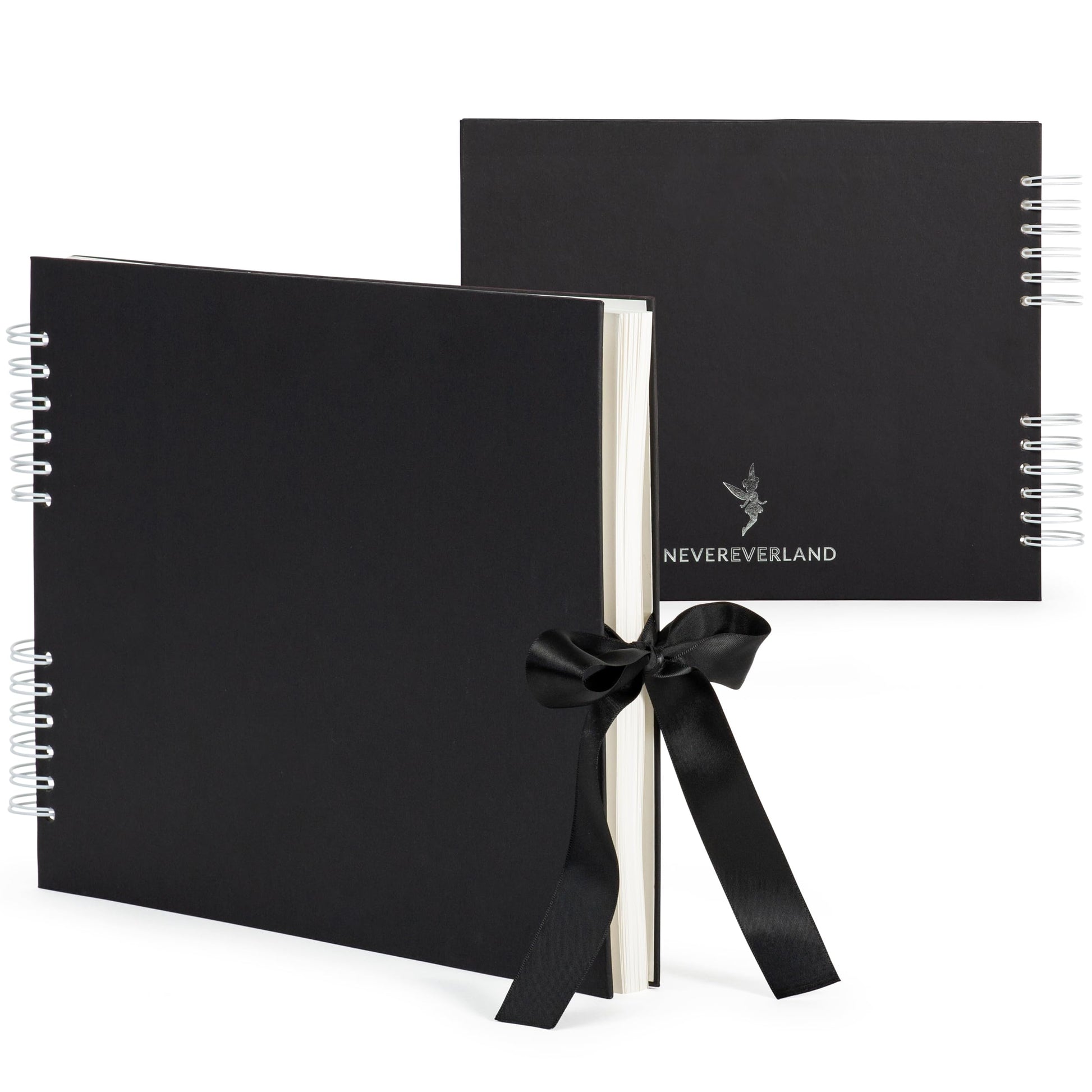 Never Ever Land Photo Album - 30 X 25 Cm Spiral Bound Photo Album With 80 Pages 250 G - Hard Cover With Bow To Close - Perfect F