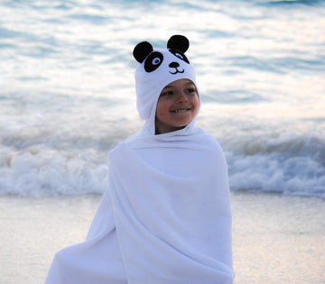 Little Ashkim Hooded Turkish Towel - White Panda - 0-24 Months
