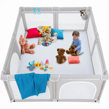 Todale Playpens For Babies, Toddler, Extra Large Baby Playard, Infant Safety Activity Center, Sturdy Playpen With Anti-Slip Base