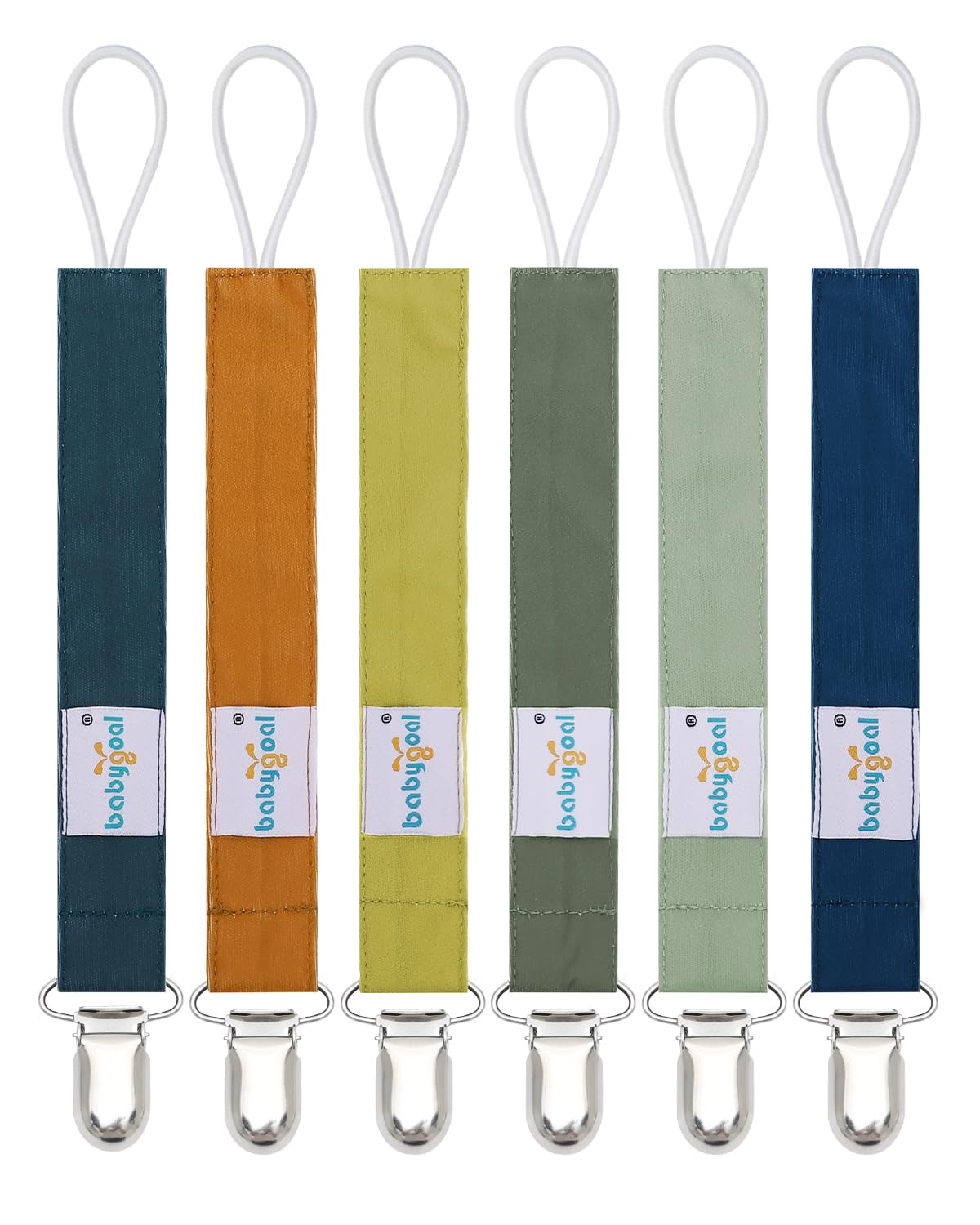 Babygoal Neutral Pacifier Clips, 6 Pack Binky Paci Holder Clips For Baby Boys And Girls Fits For Most Pacifier, Binkie Styles &