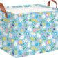CLOCOR Rectangular Easter Gift Basket Empty,Waterproof Toy Bin with Handles,Books Basket,Room Decor(Rabbits Easter Basket)