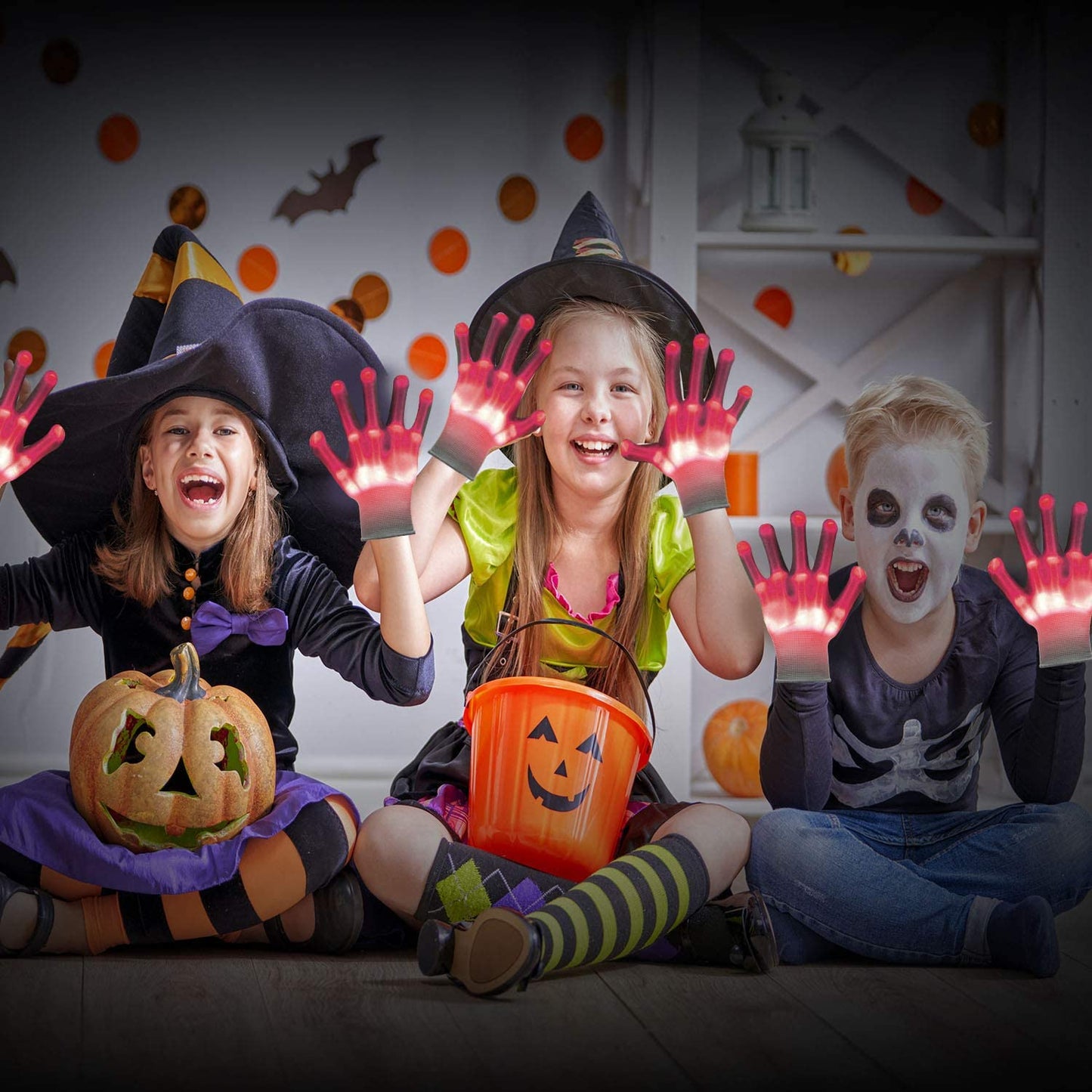 Vicsport Cool Toys Led Gloves 12 Color Changeable Lights Halloween Costumes Light Up Gloves Cool Fun Gifts Stocking Stuffers For