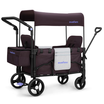 Momfann Stroller Wagon For 2 Kids, Baby Wagon Stroller With Adjustable Handle For Infants And Toddlers Includes Canopy & Organiz