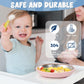 2-Pack Stainless Steel Kids Plates with Suction Bases, 8.26 Divided Toddler Plates with Removable Silicone Sleeves, Non-Slip, BP