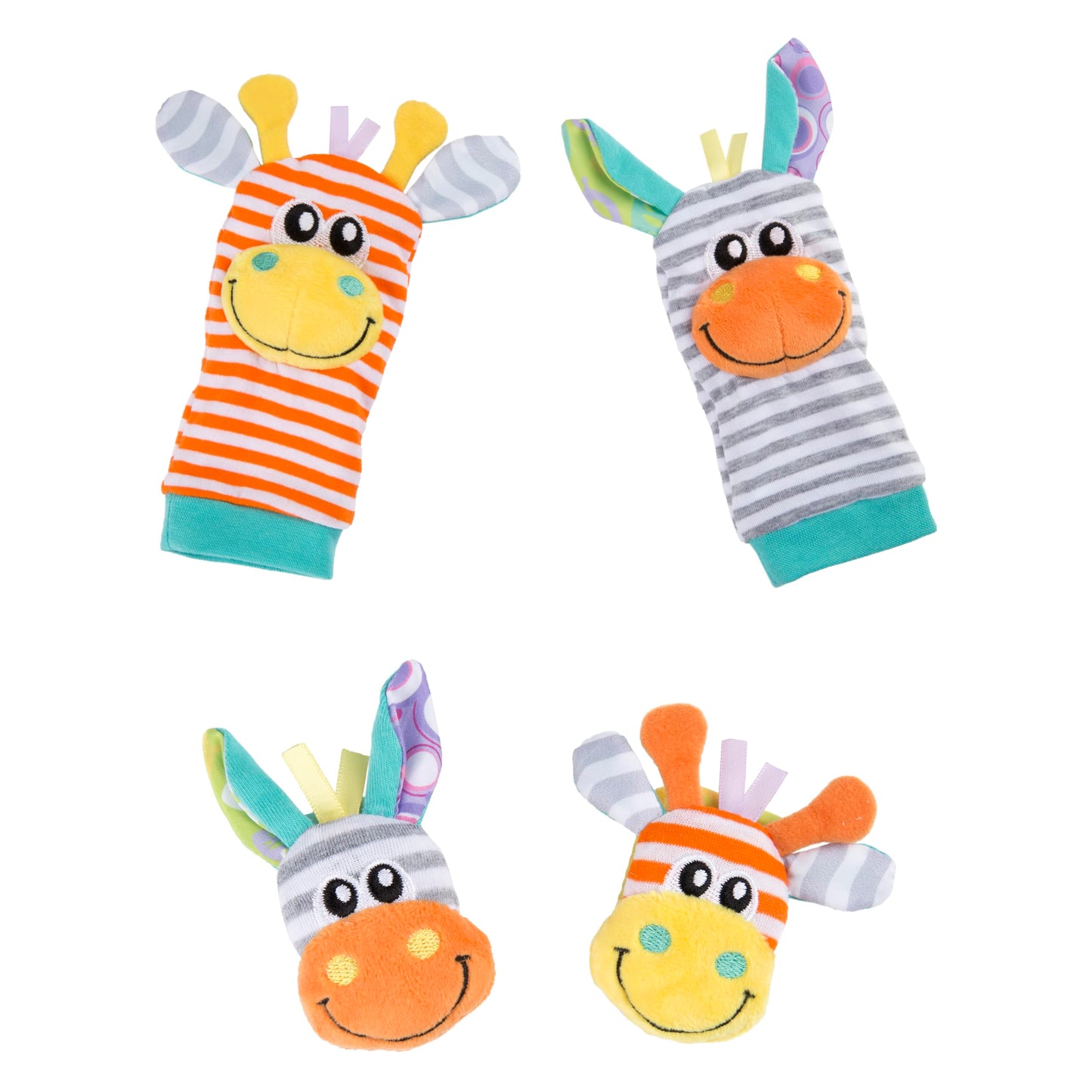 Playgro Wrist Rattle and Foot Finder Set - Engaging Developmental Toys for Babies 0-12 Months with Adorable Jungle Friends - Bab