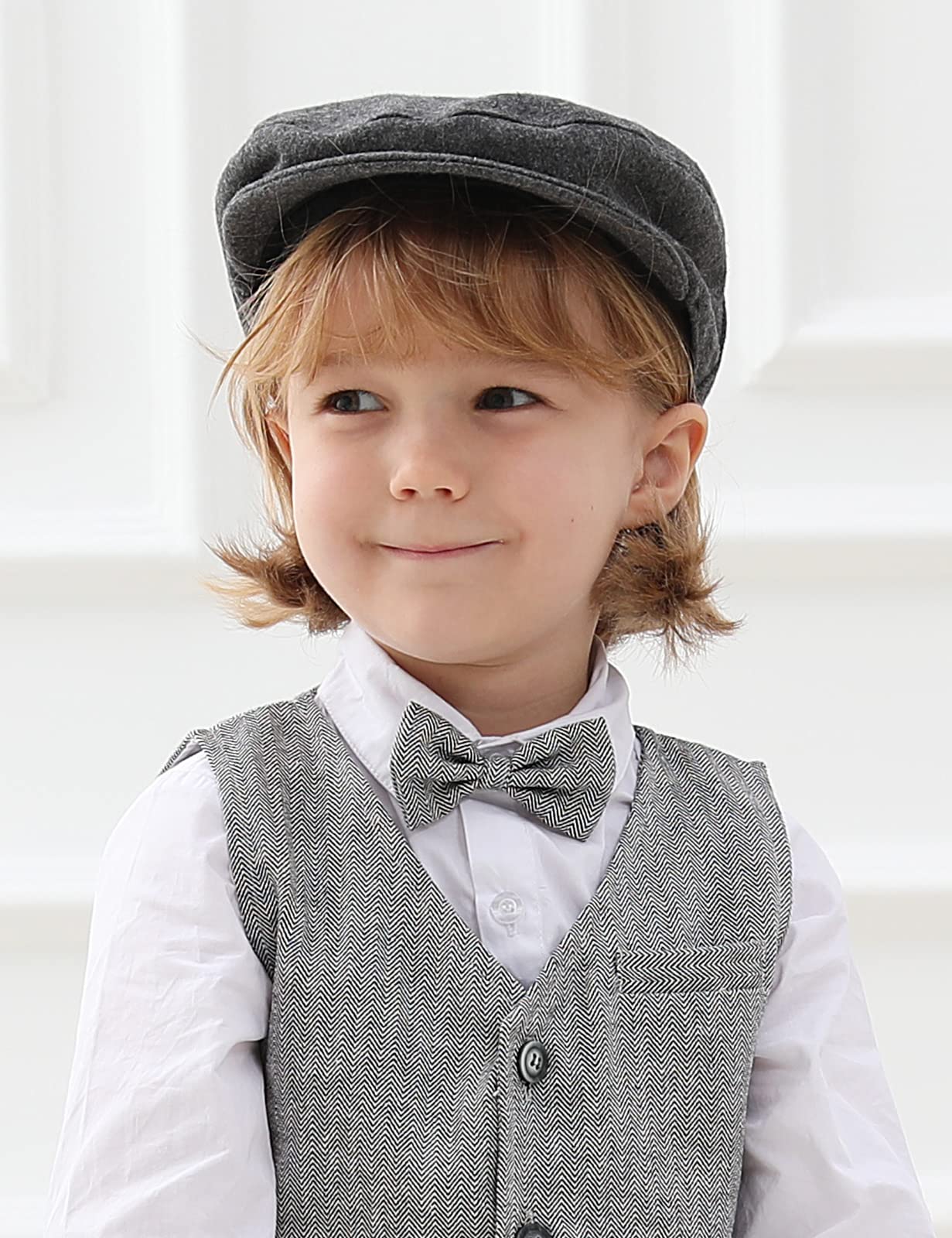 A&J Design Baby Newsboy Cap Toddler Boy Flat Scally Irish Hat Gray 2-3T