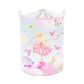 Clastyle 45L Fantasy Rabbit Ballet Dancer Collapsible Laundry Basket Pink Cloud Dancing Butterfly Dirty Clothes Hamper Round Toy