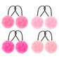 Lusofie 4 Pairs Pom Pom Hair Ties Fluffy Elastic Hair Baby Ties Hair Accessories Bows Stretchy Nylon Hairbands