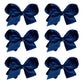 6 Pcs Hair Bows For Girls - 4.5' Alligator Clips With Grosgrain Ribbon, Solid Colors, Toddler Hair Accessories (Navy Blue)