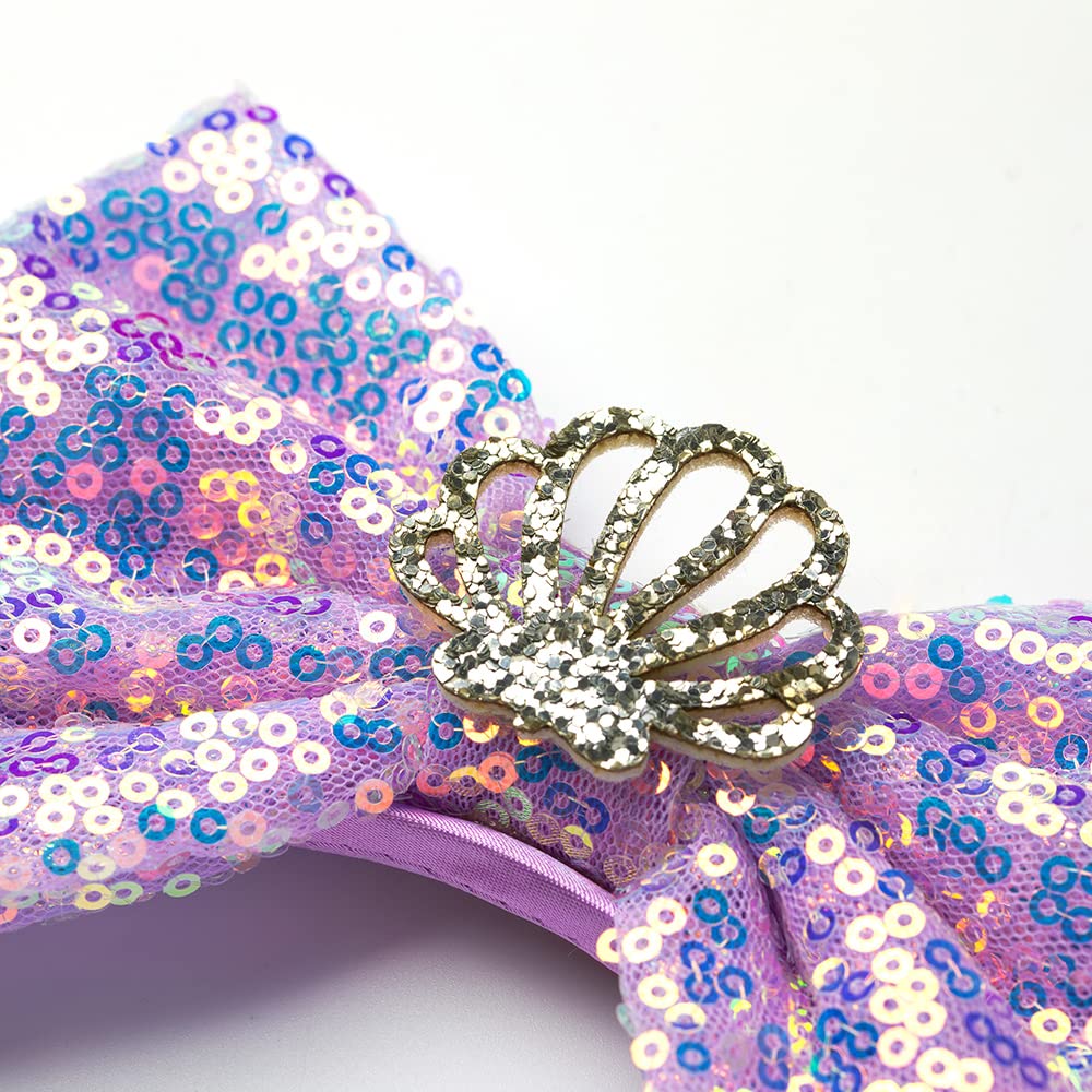 Foeran Mouse Ears Headbands Shiny Bows Mouse Ears Glitter Party Princess Decoration Cosplay Costume For Girls Women (Sequin Ligh