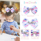Dwenarry 5 Inch Hair Bows For Girls Colorful Rainbow Little Girls Hair Bow With Alligator Clips For Toddlers Girls Children Kids