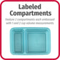 Good Cook Meal Prep, 2 Compartment Bpa Free, Microwavable/Dishwasher/Freezer Safe, Teal