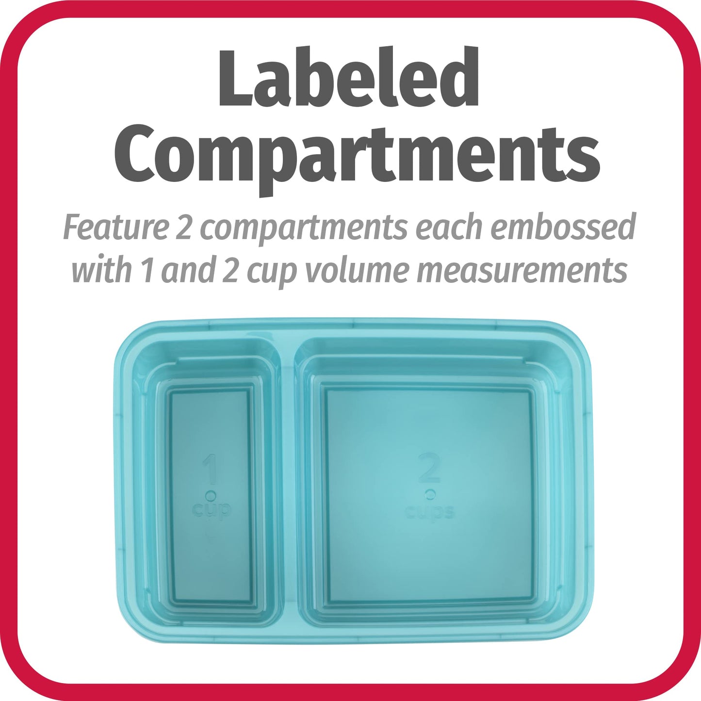 Good Cook Meal Prep, 2 Compartment Bpa Free, Microwavable/Dishwasher/Freezer Safe, Teal