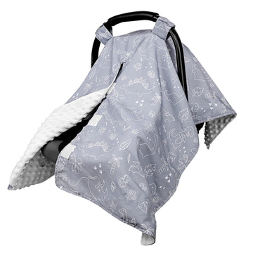 Car Seat Covers For Babies, Peekaboo Opening Infant Car Seat Canopy For Baby Boys Girls, 2 In 1 Mom Nursing Breastfeeding Covers