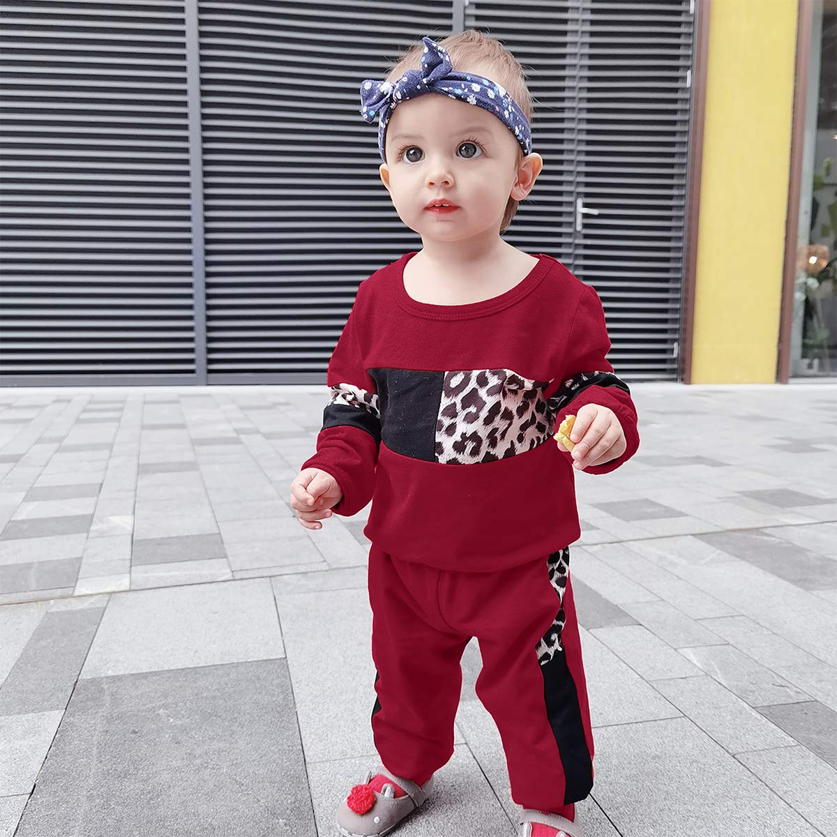 Yallet Toddler Girls Clothes,Baby Girl Fall Outfits Pink Sweatsuit 2 Sets