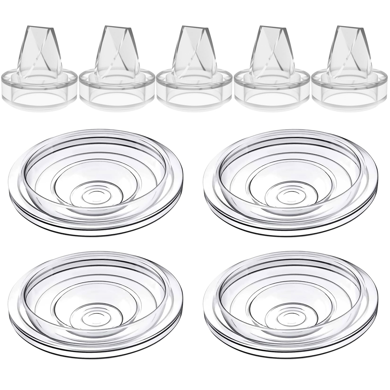 5Pack Silicone Duckbill Valve & 4Pack Silicone Diaphragm Compatible With S9 / S12 / S9Pro / S12Pro Wearable Breastpump, Electric