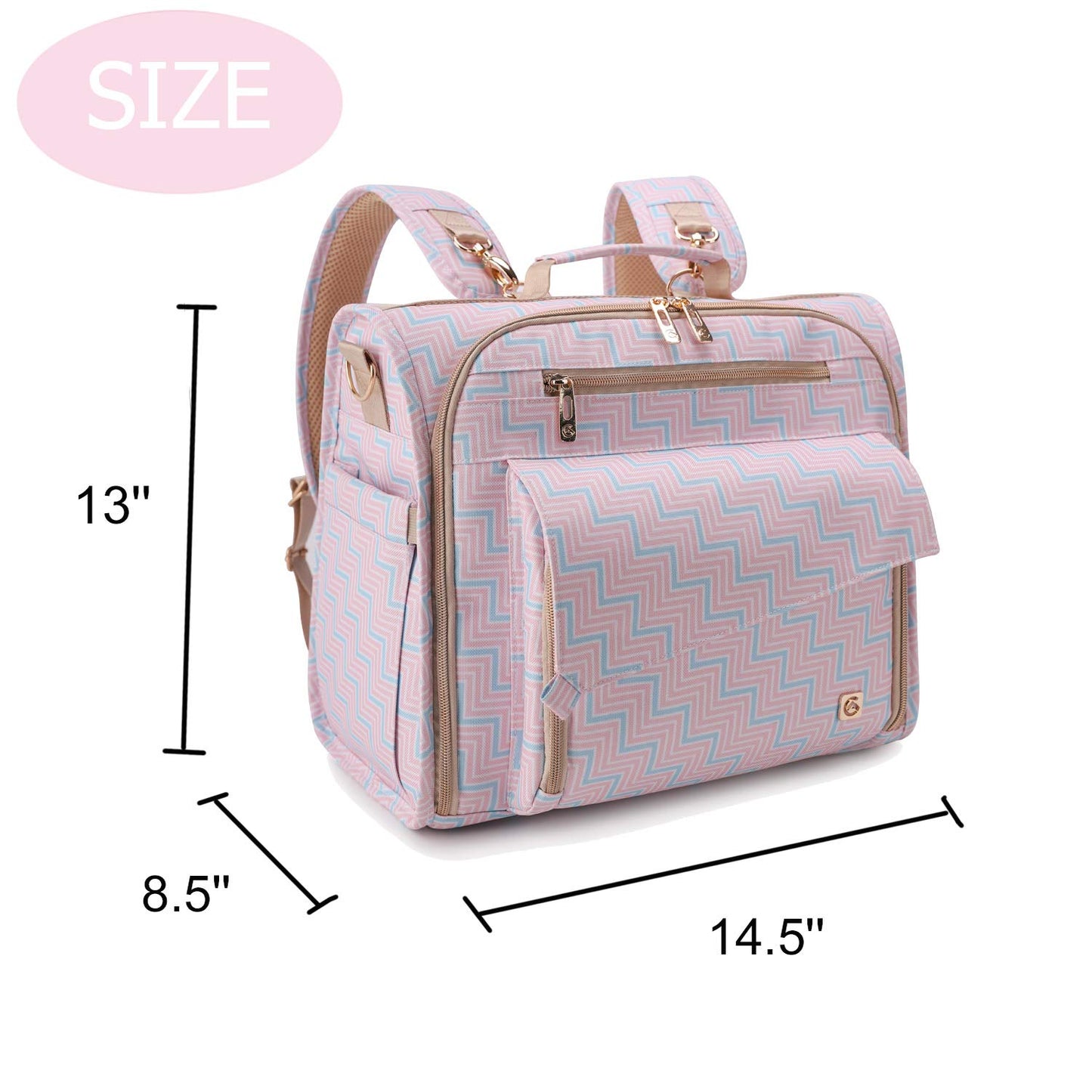 Allcamp Outdoor Gear Diaper Bag Backpack Large,Multi-Function Multi-Pocket Support Baby Stroller, Converted Into A Tote Bag,Mach