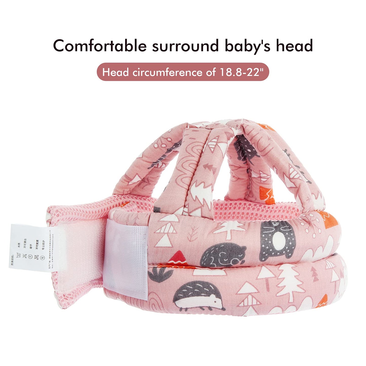 Baby Safety Helmet Infant Toddler Breathable & Adjustable Head Cushion Bumper Bonnet For Running Walking Crawling (Pink), Bb-100