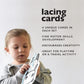 Wee Gallery Baby Animals Lacing Cards for Toddlers, Sewing Board Activity for Children, Kids Travel Activity to Improve Motor Sk