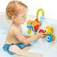 Yookidoo Bay Bath Toddler Toys (Ages 1-3) - 3 Stackable Cups, Spinning Gears, Hose & Spout for Water Play - Mold Free - Suction