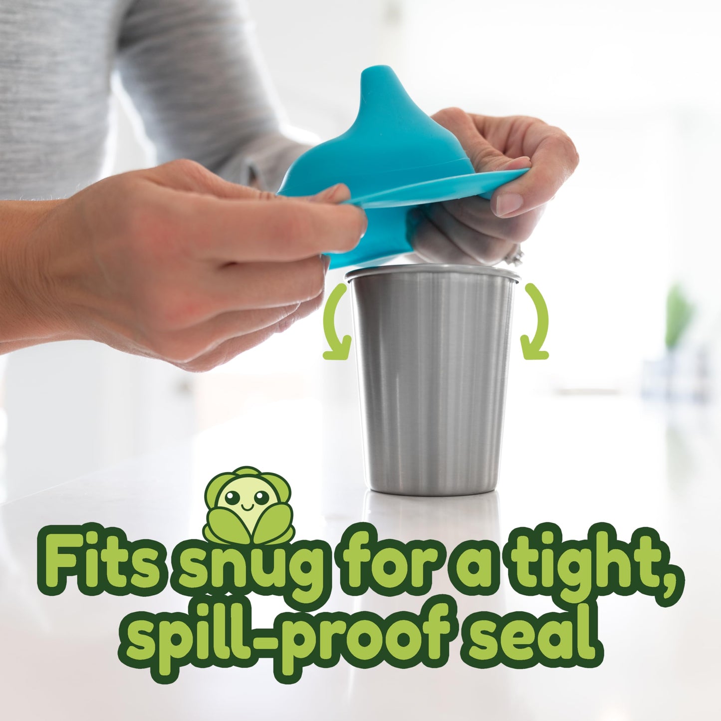 Healthy Sprouts Silicone Sippy Cup Lids - Spill Proof, Fits Any Cup, Bpa-Free, Durable & Soft For Babies & Toddlers, Quick To At