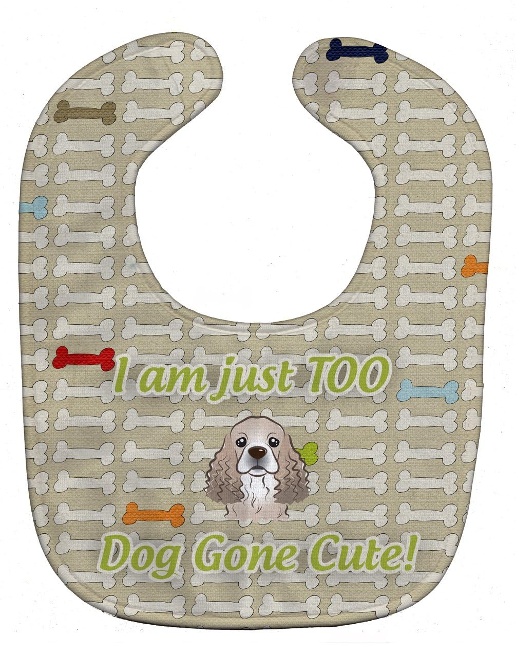 Carolines Treasures Too Cute Baby Bib, Cocker Spaniel, Large