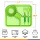 Dinneractive Dining Set For Kids - 3PC Green Dinosaur Dinnerware - Dinosaur Utensils - Toddler Plates - Baby Dishes