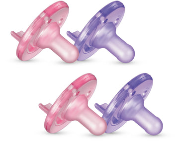 Philips Avent Soothie Pacifier, Pink/Purple, 0-3 Months, 4 Pack, Scf190/42