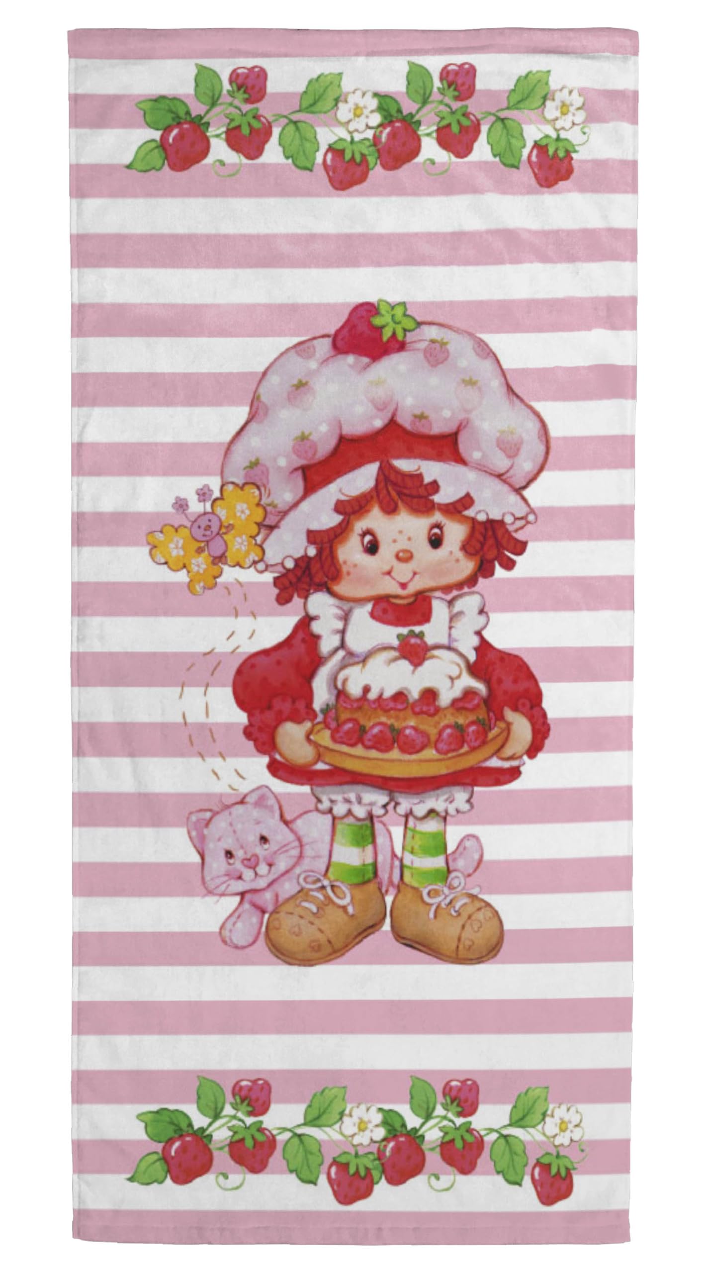 Jay Franco Strawberry Shortcake Bath Pool Beach Towel - Super Soft And Absorbent 100% Cotton Towel, Measures 28 X 58 Inches