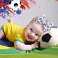 Yanjie Baby Girls Hairband - Set Of 4 Pcs Football, Basketball, Soccer, Rugby Nylon Baby Headbands For 0-6 Months Newborn Infant