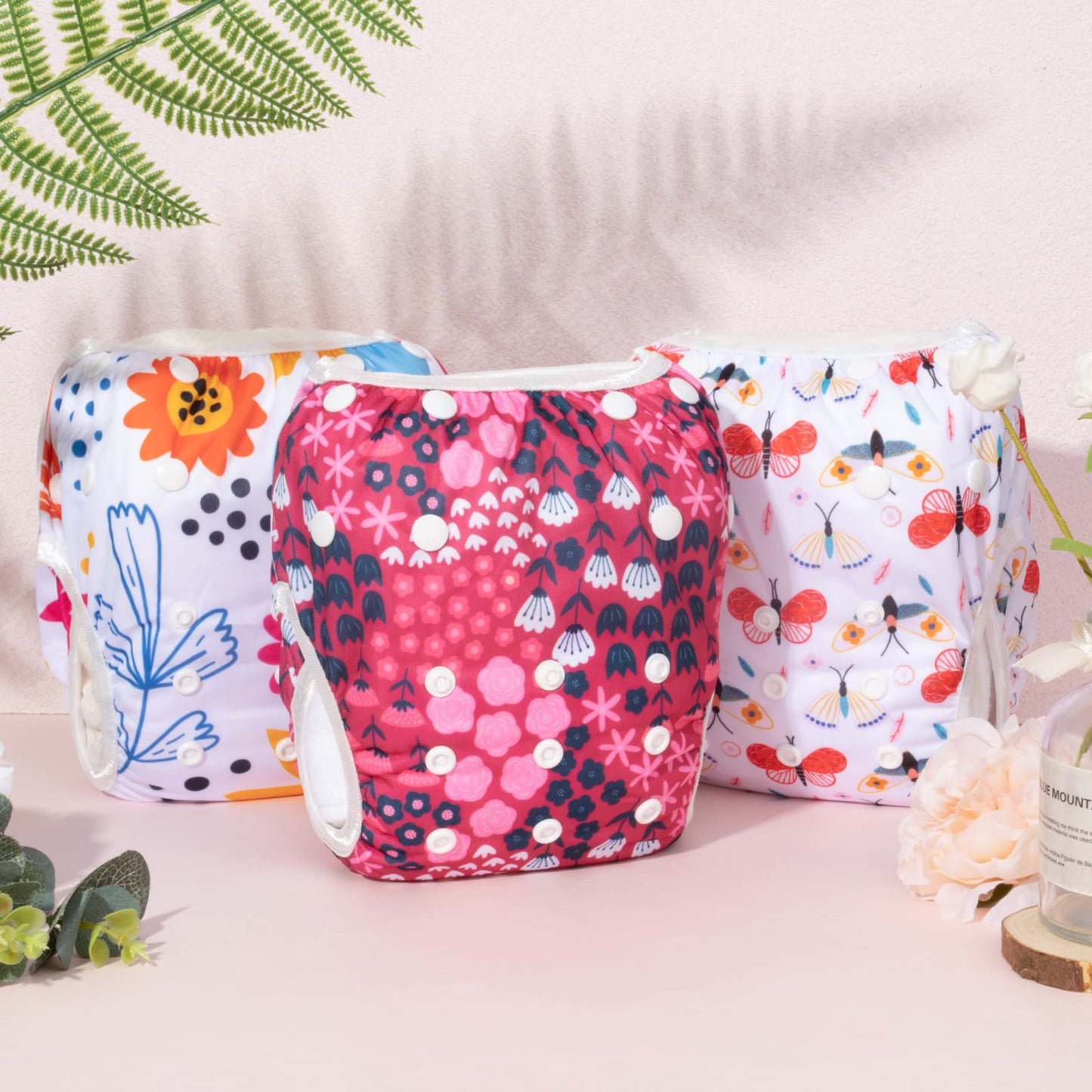 Alvababy Cloth Swim Diaper 3Pcs Baby/Toddler/Infant Snap Reusable Adjustable Swimming Diaper Baby Boy And Girl 3Swy32 Small (Pac