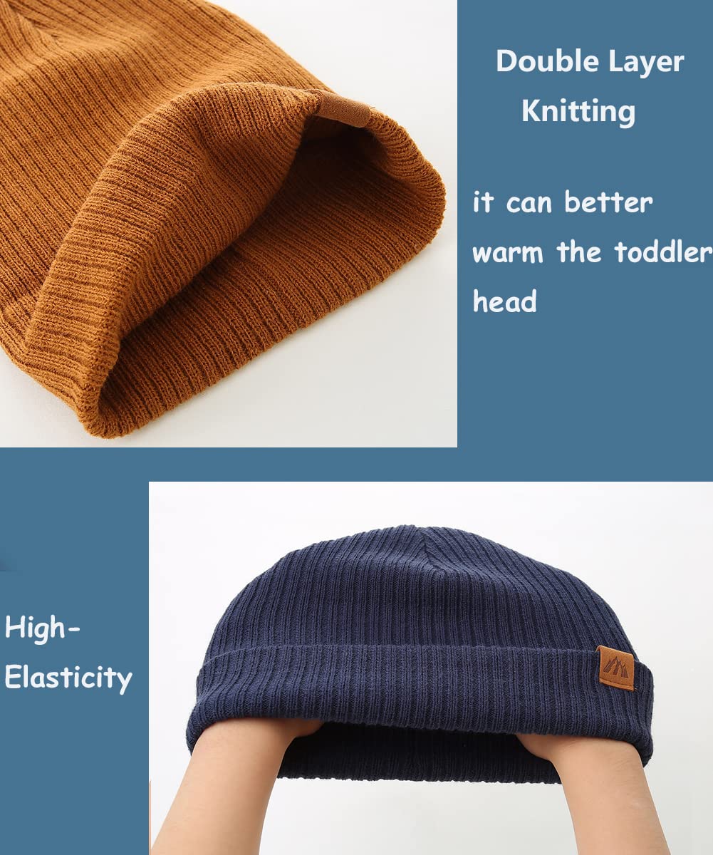 Lmlalml 2 Pack Beanie For Baby Boys Soft Knit Baby Winter Hat Classic Grey Warm Baby Beanies