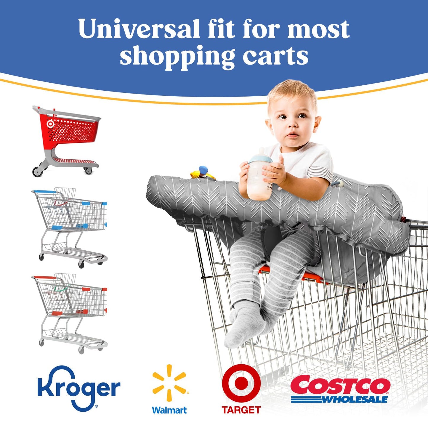 Shopping Cart Cover For Baby Pillani, High Chair Cover For Restaurant Seat, Grocery Cart Cover For Baby Girl/Boy, Cotton Buggy C