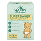 Happy Little Camper Super Saver Diapers, Size 4, 100 Count | Budget-Friendly Disposable Baby Diapers for Sensitive Skin | Hypoal