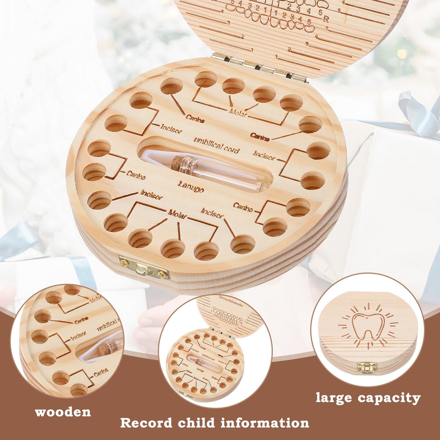 Baby Tooth Fairy Box Baby Tooth Keepsake Box For Lost Tooth Tooth Holder For Kids Wooden Kids Keepsake Organizer Cute Children T
