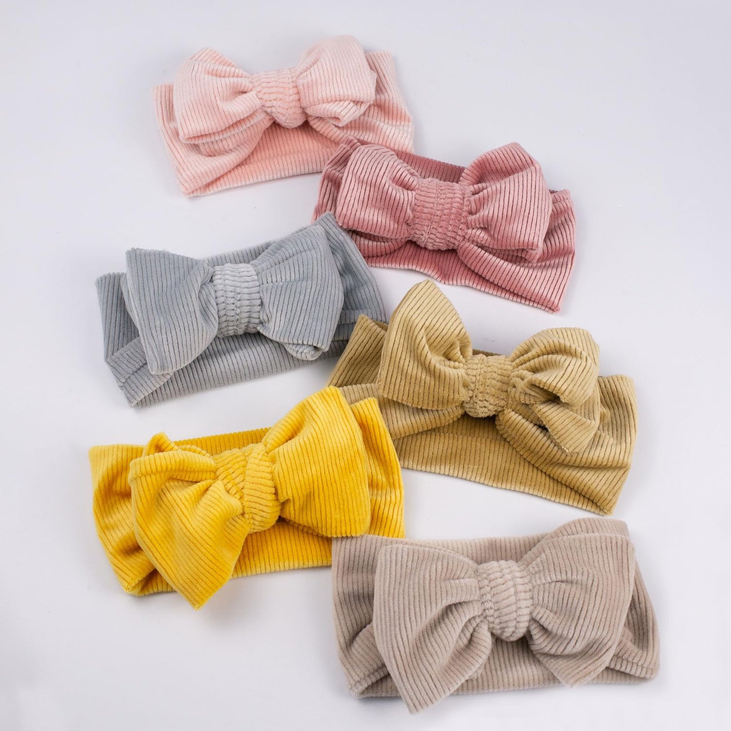 Jiahang Baby Bows Turban Knotted Head Wraps, Corduroy Big Hair Bow Headbands, Stretchy Hair Bands For Newborn Infant Toddlers Gi
