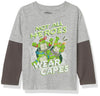 Nickelodeon Baby Boys' Toddler Long Sleeve Tee, Grey/Charcoal, 3T