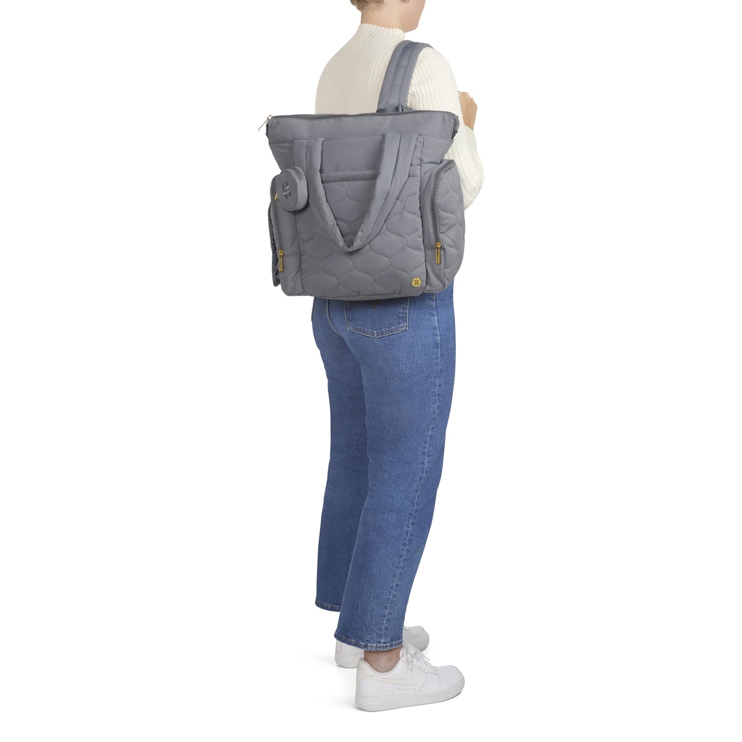 Huggies Cozy Hugpack Tote Diaper Bag, Quiet Smoke Quilted