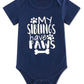 Infant Baby Neutral Funny Bodysuit My Siblings Have Paws Print Pregnancy Reveal Jumpsuit Navy Cotton Baby Romper Clothes Play Su