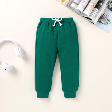 Happy Town Toddler Fall Outfits For Girl Boy Long Sleeve Hoodie Top And Long Sweatpants Set Toddler Sweatsuit (Solid Color-Black