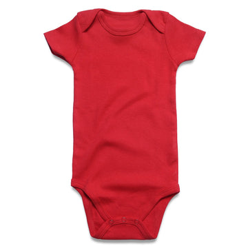 Romperinbox Unisex Solid Red Baby Bodysuit 0-24 Months (12-18 Months, Red)