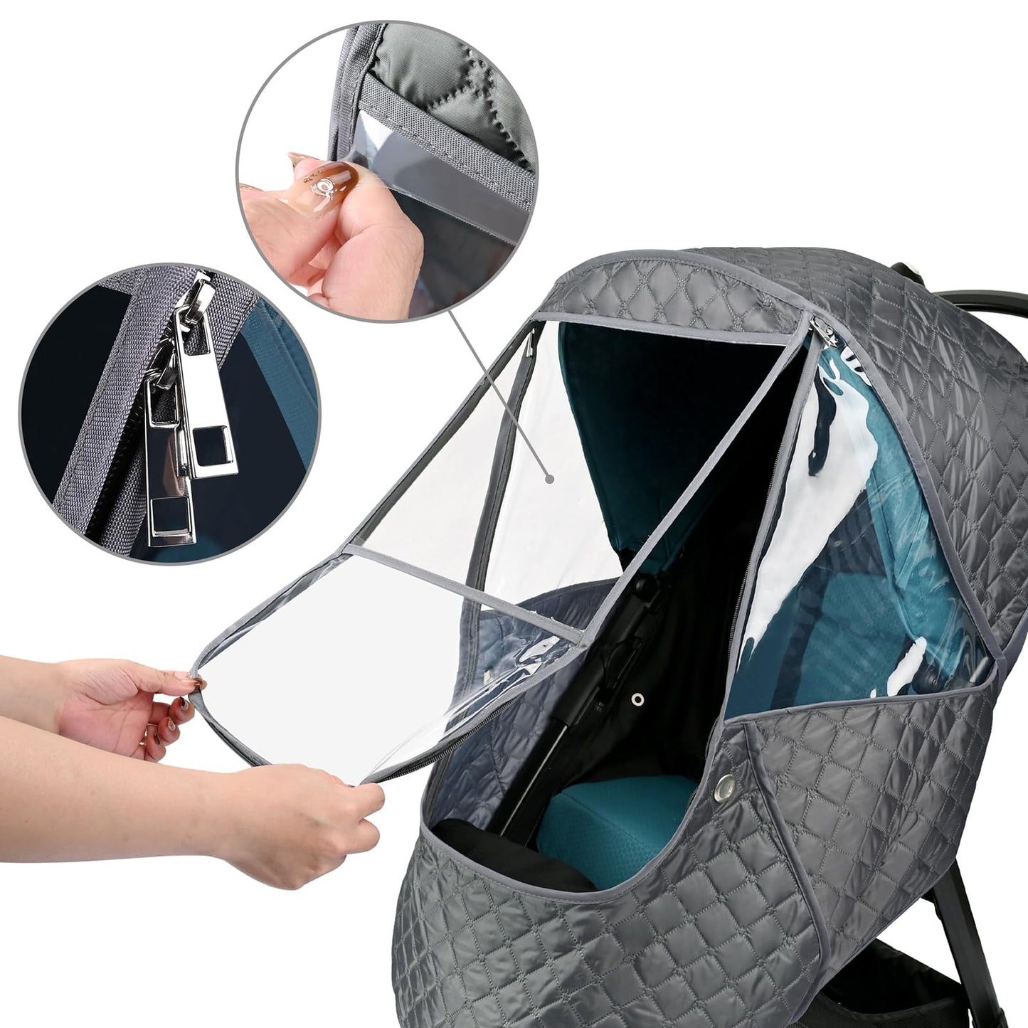 Bebamour Stroller Rain Cover,Universal Stroller Accessory,Waterproof,Windproof Protection,Protect From Dust Snow,Baby Travel Wea