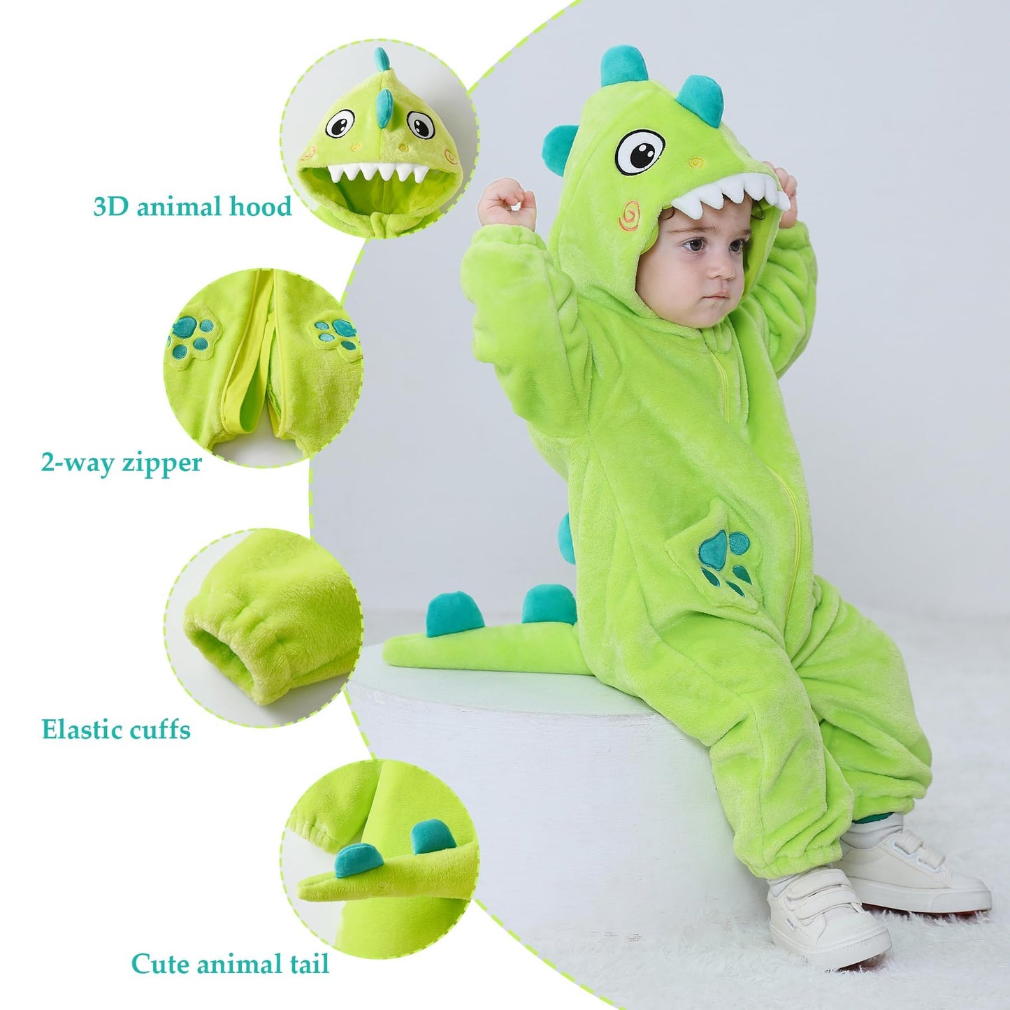 Tonwhar Baby Boy'S Girl'S Animal Bodysuit Infant And Toddler'S Romper Jumpsuit Halloween Costume Partywear(1-3 Months)