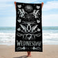 Jay Franco Wednesday Addams Bath Pool Beach Towel - Skull & Ravens Super Soft & Absorbent 100% Cotton Towel, Measures 28 X 58
